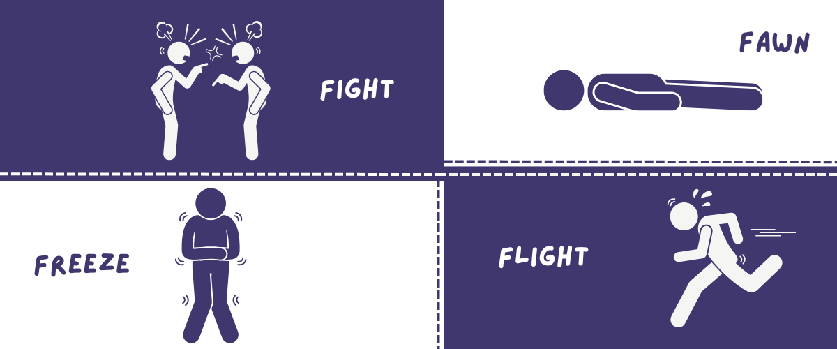 Comfort zone, fight, flight, freeze and fawn